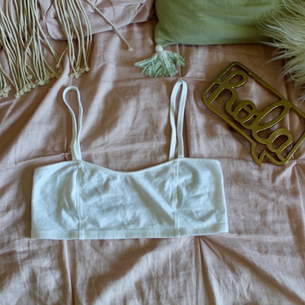 Express white caged bralette